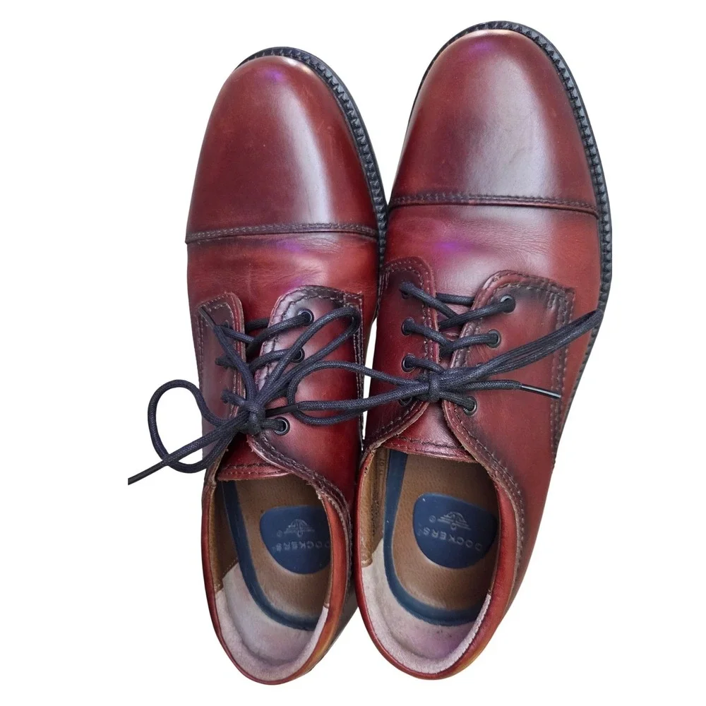 Leather Dockers Oxford Shoes Mens 10.5 Brown Gordon‎ Cap Toe Business Casual
